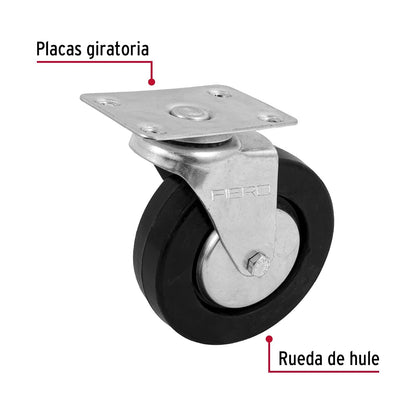 Fiero RO-1218, Rodaja hule 5", 35 mm, placa giratoria, con balero