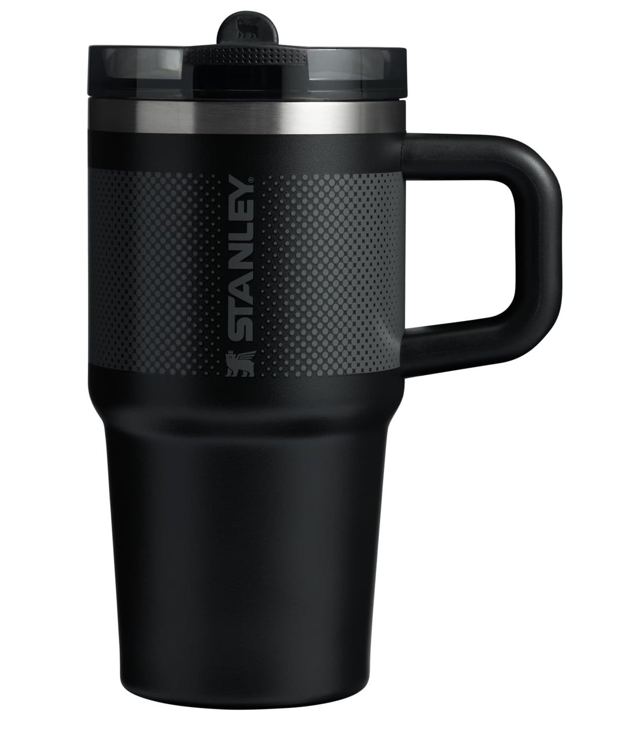 Stanley Quencher ProTour - Vaso con Popote Abatible, Mango Integrado, Acero Inoxidable, Sin BPA - 20 Ounces - Descoloramiento negro