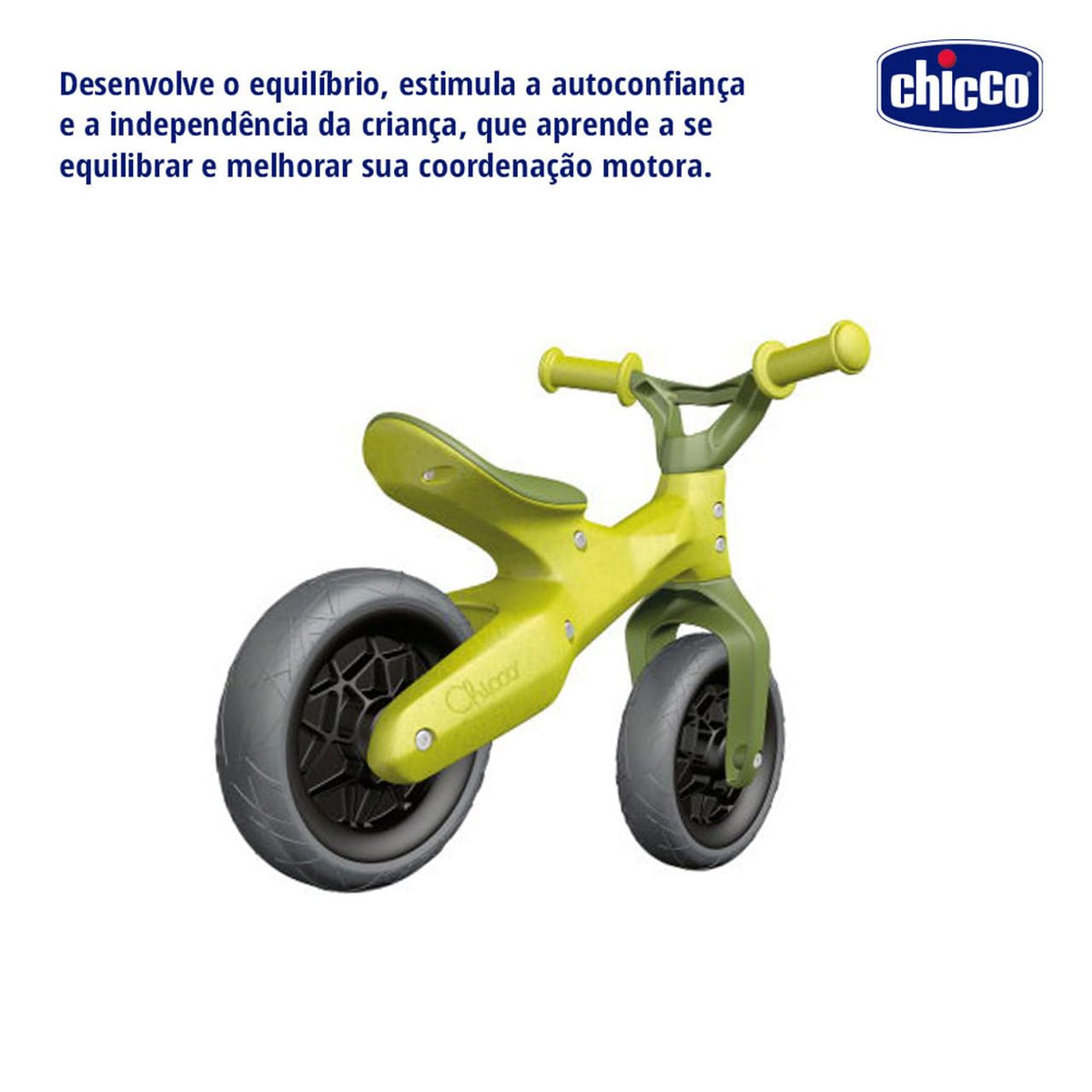 Chicco Balance Bike Eco+, Bicicleta Infantil de 18 Meses a 3 años, hasta 25 kg, Bicicleta sin Pedales para el Equilibrio, Manillar y sillín ergonómicos, Ruedas antipinchazos, 80% plástico Reciclado