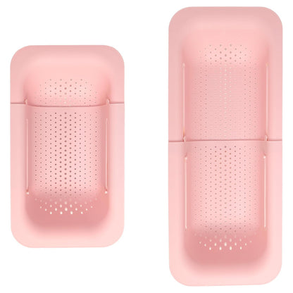 Paris Hilton Colador Extensible sobre el Fregadero, Ajustable de 14.5 a 19.5 Pulgadas, Rosa, Plástico Duradero sin BPA