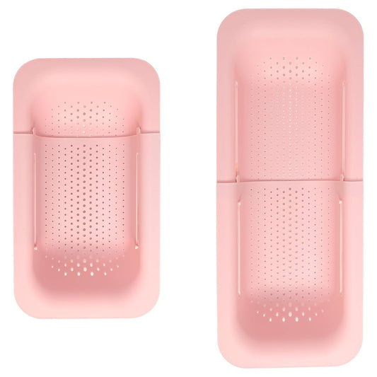 Paris Hilton Colador Extensible sobre el Fregadero, Ajustable de 14.5 a 19.5 Pulgadas, Rosa, Plástico Duradero sin BPA
