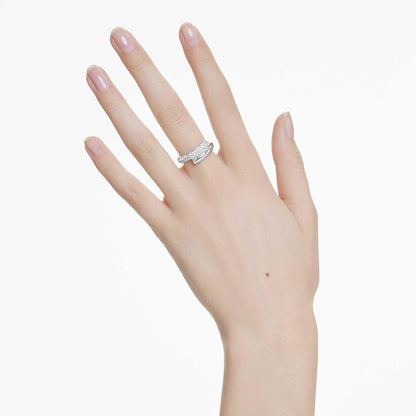 Swarovski Anillo Dextera, Blanco, Baño de rodio