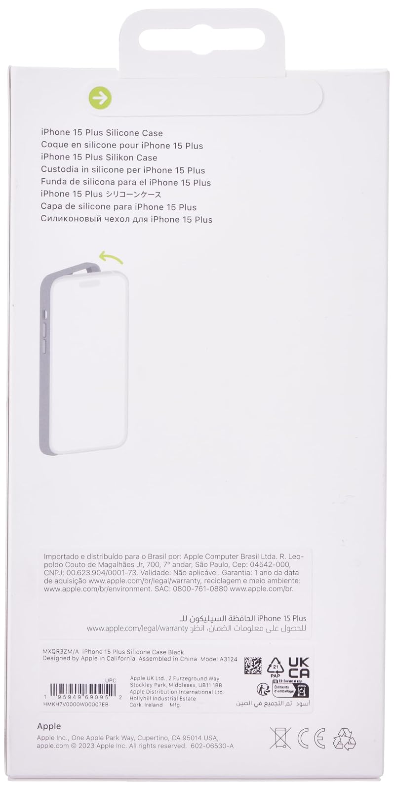 Funda de silicón con MagSafe para el iPhone 15 Plus - Negro