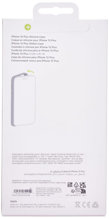 Funda de silicón con MagSafe para el iPhone 15 Plus - Negro