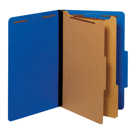 Pendaflex - Carpetas recicladas de clasificación, 2 divisores, cierres integrados de 2 pulgadas, corte de pestañas 2/5, tamaño legal, azul oscuro, caja de 10 (29035P)