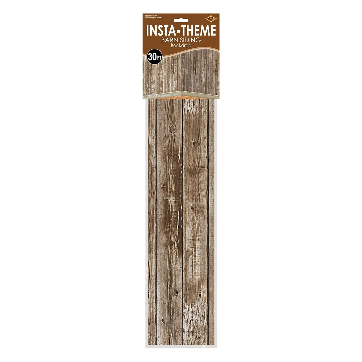 Beistle 52041 Barn Siding telón de fondo para fiestas, 4-Feet por 9 metros