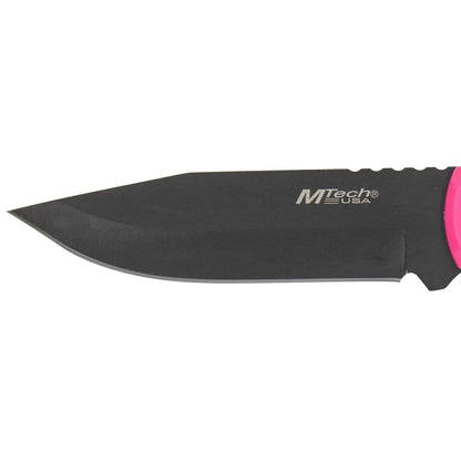 MTECH USA MT-20-35 Series - Cuchillo de Hoja Fija, Hoja de Punto de caída, Color Negro, Mango de plástico, 20.32 cm en Total