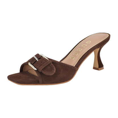 GUESS Dista Sandalia con Tacón para Mujer - 26.0 cm - Piel café Oscuro 200