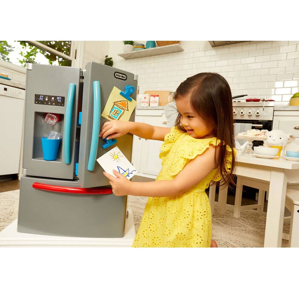 Little Tikes - Refrigerador First Frigorífico con dispensador de Hielo, Aparato de Juego para niños, Juego de Cocina con Accesorios de Juego de Cocina, Juguete único Multicolor