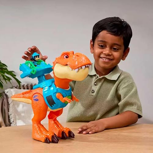 Paw Patrol: The Dino Movie, Explore Timmy, Juguete de Dinosaurio Interactivo de 25,4 cm con Luces, Sonidos y Figura de acción de Rex, Juguetes para niños y niñas preescolares, a Partir de 3 años