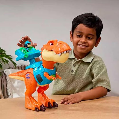 Paw Patrol: The Dino Movie, Explore Timmy, Juguete de Dinosaurio Interactivo de 25,4 cm con Luces, Sonidos y Figura de acción de Rex, Juguetes para niños y niñas preescolares, a Partir de 3 años