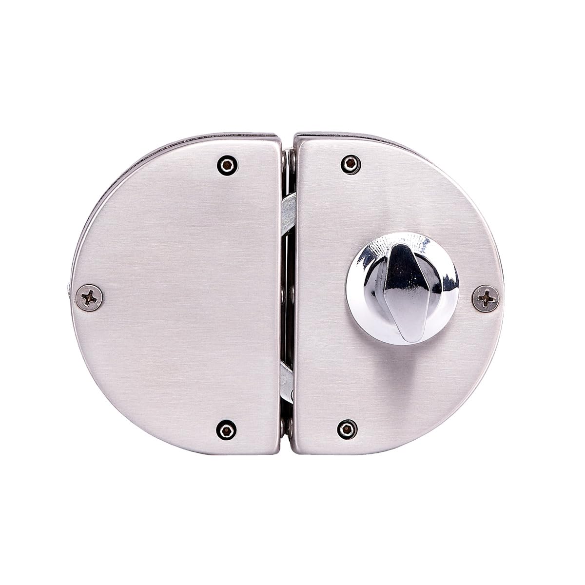 Brüken MX6406 Chapa para Puerta de Cristal Acero Inoxidable, Plata
