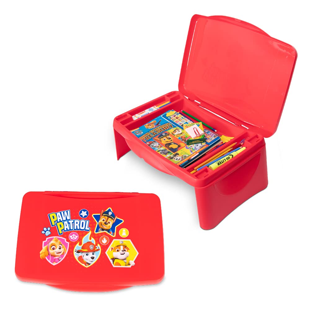 Paw Patrol - computadora infantil con almacenamiento, tapa plegable y diseño plegable, portátil para viajar o usar en la cama en casa, ideal para escribir, leer u otras actividades escolares