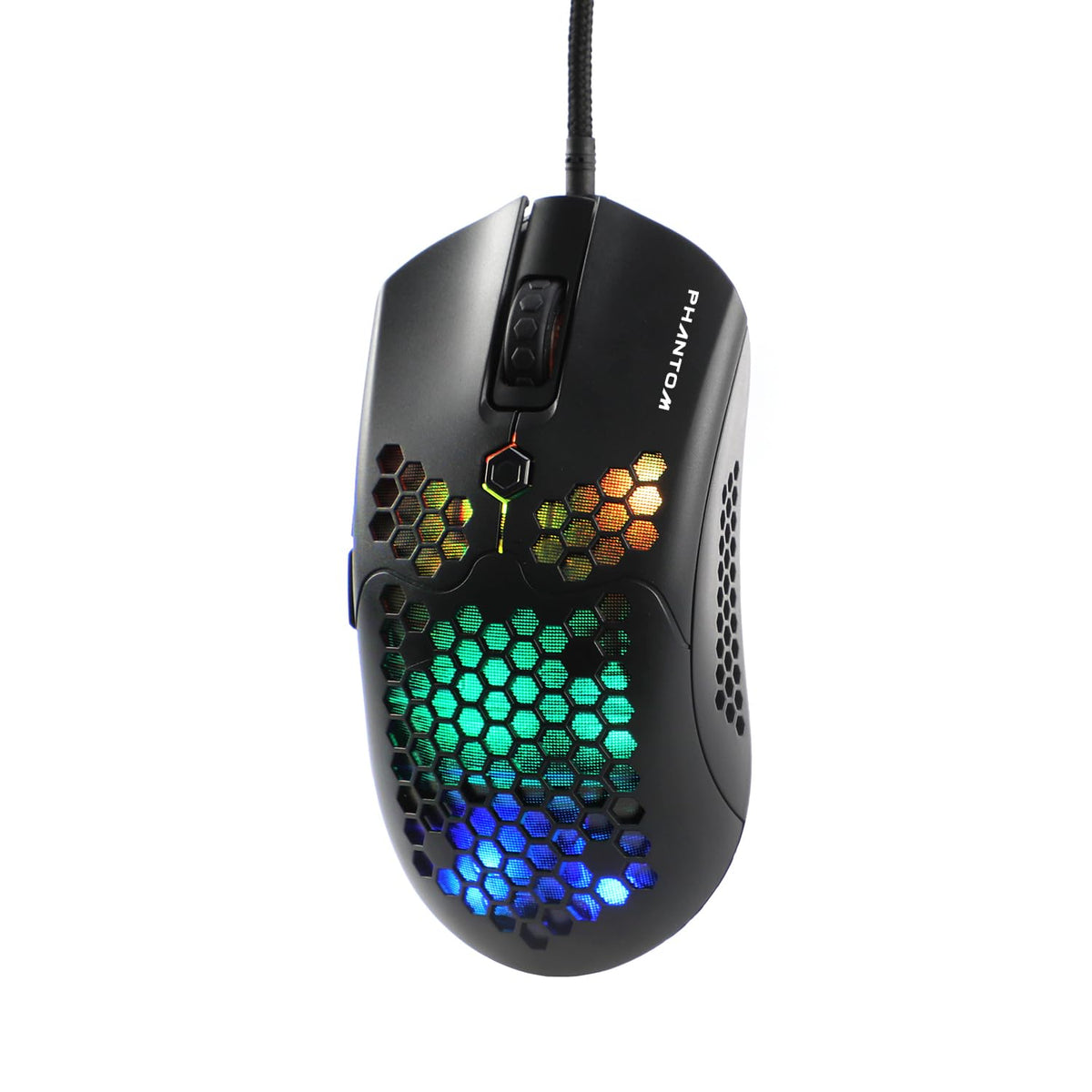 Gaming Naceb Mouse Gamer Phantom NA-0954 RGB con Cable USB - Mouse dpi Ajustable hasta 10000 para PC Gaming con 6 Botones Programables - Negro
