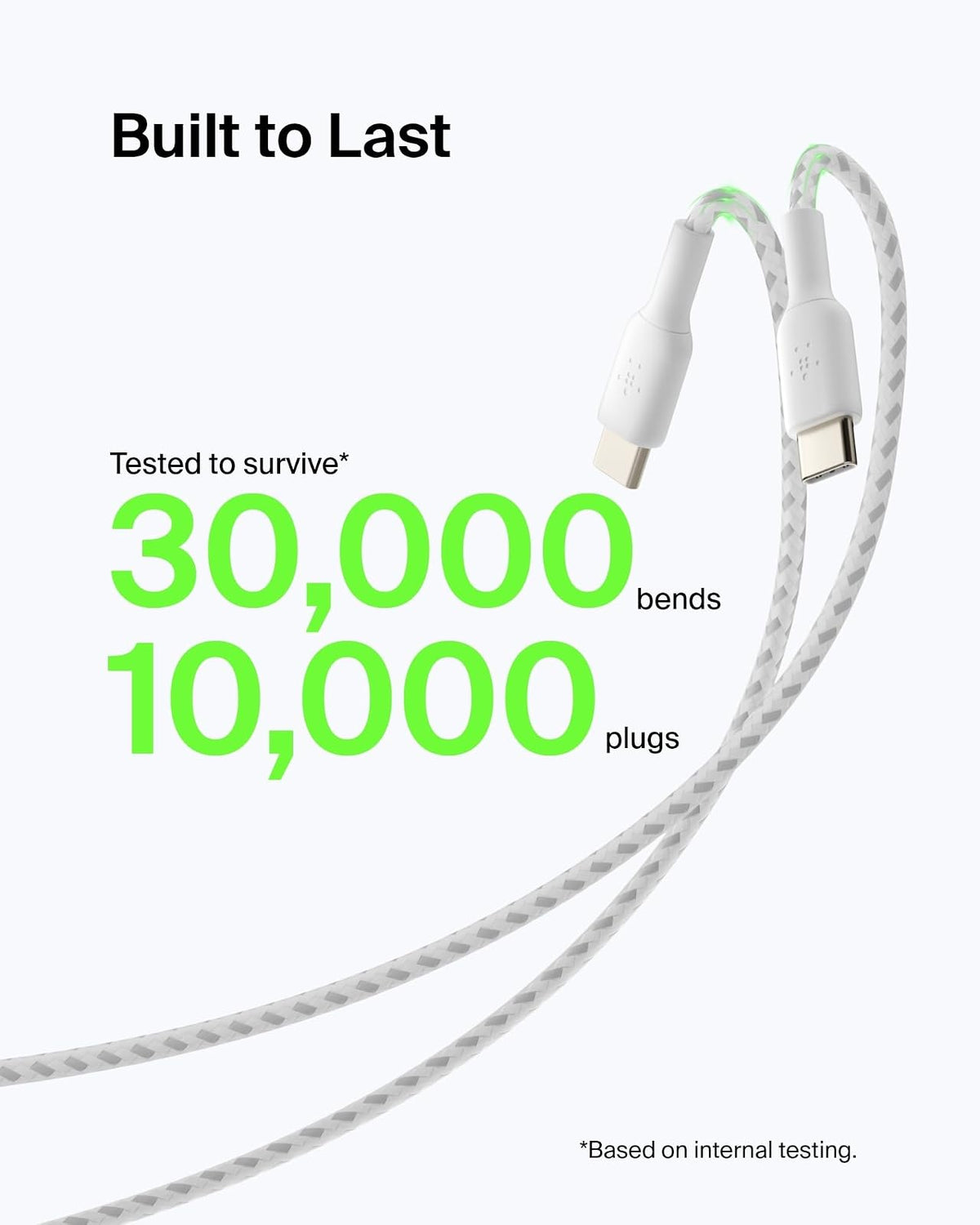 Belkin CAB002bt2MWH Cable Braided USB-C to USB-A 2M Blanco