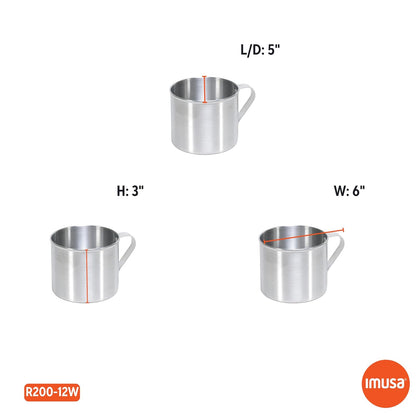 IMUSA USA - Taza de aluminio para uso en estufa o camping (1,25 cuartos), color plateado