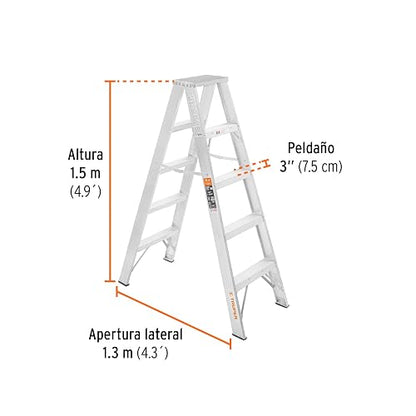 Truper ESTD-24, Escalera de tijera doble, tipo ll, 4 escalones