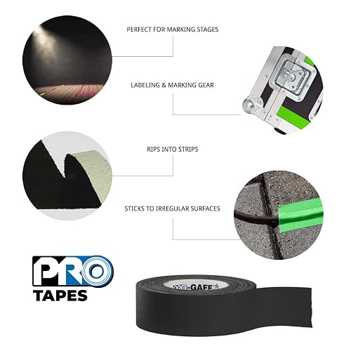 Pro Tapes - - Cinta mate Pro Gaff con adhesivo de goma, 24 mil x 45 m, color Rosado Fluorescente, (paquete de 1)