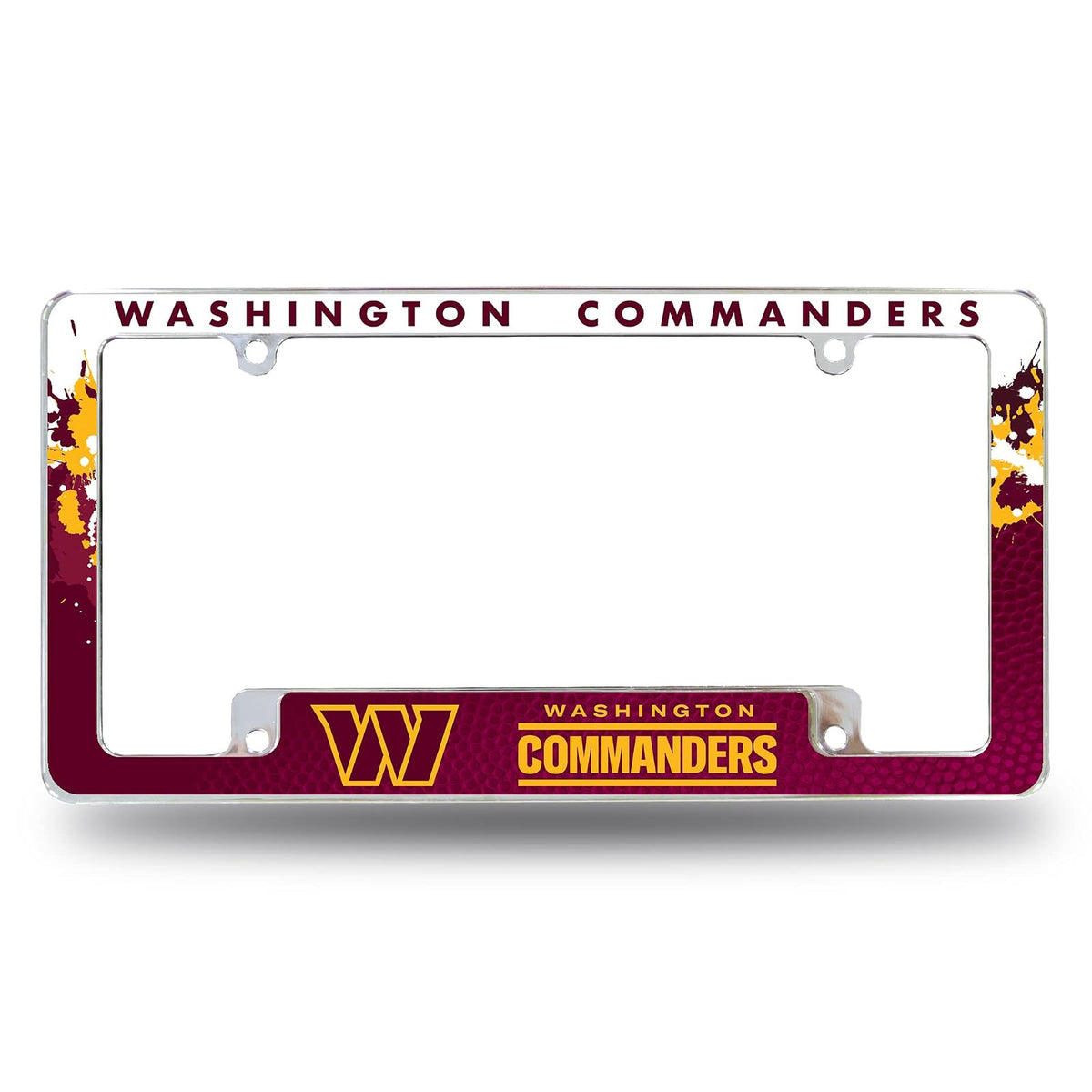 Rico Industries Marco de Placa Cromado con Licencia Oficial NFL - Washington Commanders - Primario