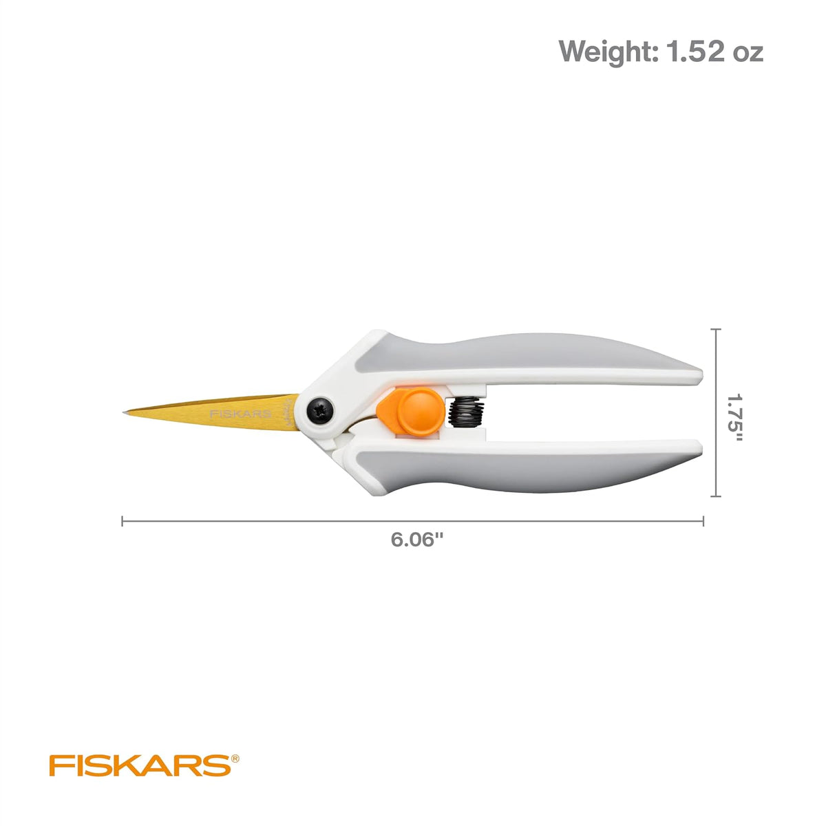Fiskars - Tijeras de titanio de fácil acción, cuchillas afiladas para cortar precisión y ángulos con diseño de resorte de fácil acción, suministros de manualidades, mango asistido SoftGrip