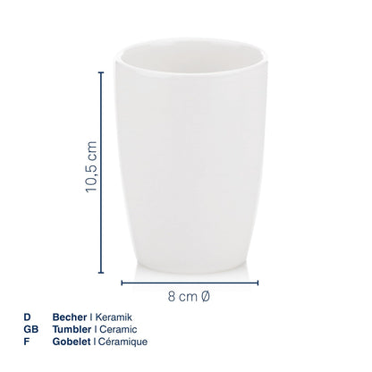 Kela Natura 18588 Toothbrush Beaker Ceramic White