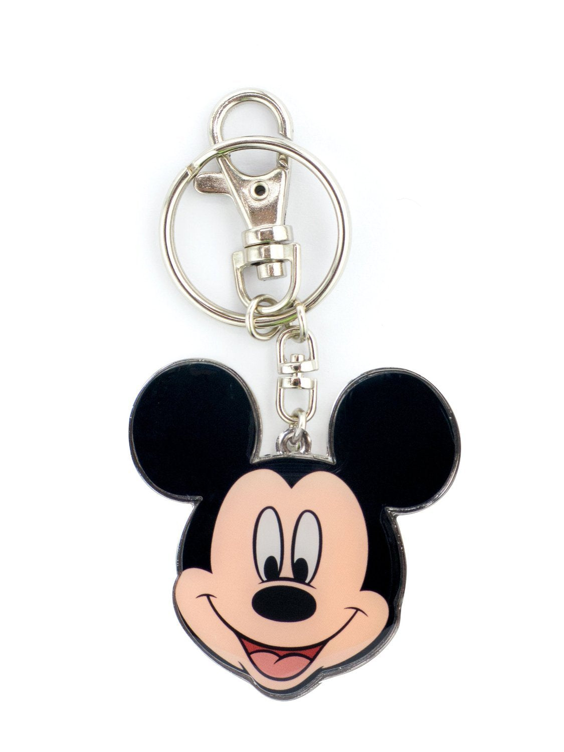 Disney Mickey Llavero de peltre de dos caras, color negro, 1 pulgada