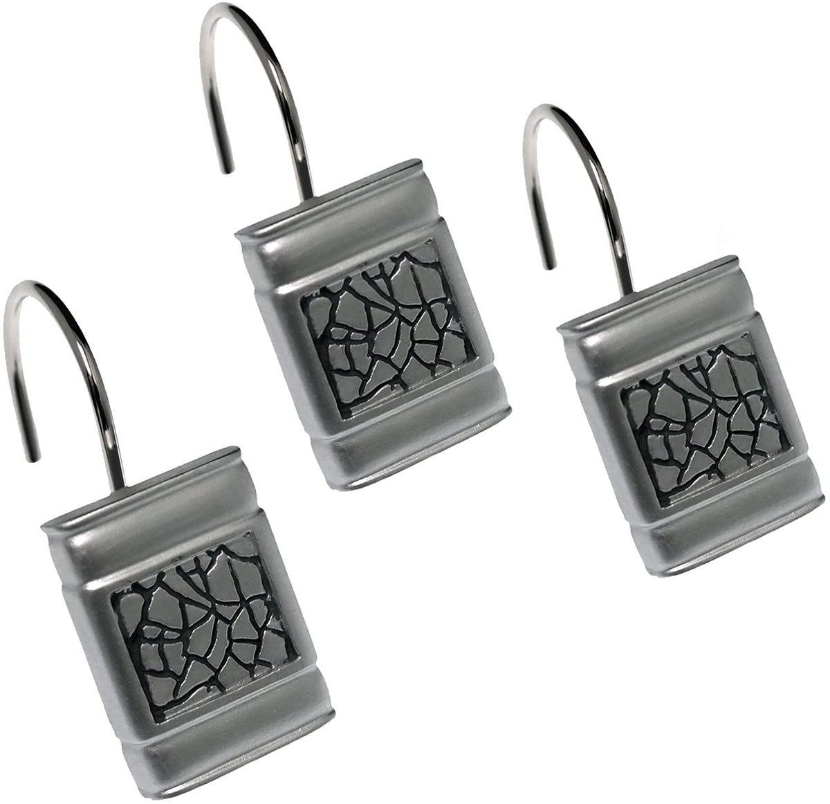 Popular baño Plateado Sinatra, Ganchos para Cortina de Ducha - Plata - Ganchos para cortina de ducha