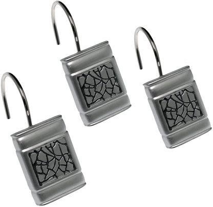 Popular baño Plateado Sinatra, Ganchos para Cortina de Ducha - Plata - Ganchos para cortina de ducha