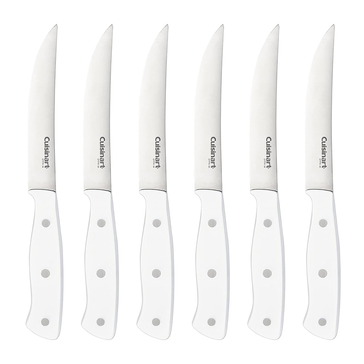 Cuisinart C77TR-S6SKW Juego de 6 cuchillos de carne con triple remache, color blanco