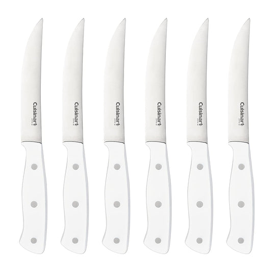 Cuisinart C77TR-S6SKW Juego de 6 cuchillos de carne con triple remache, color blanco