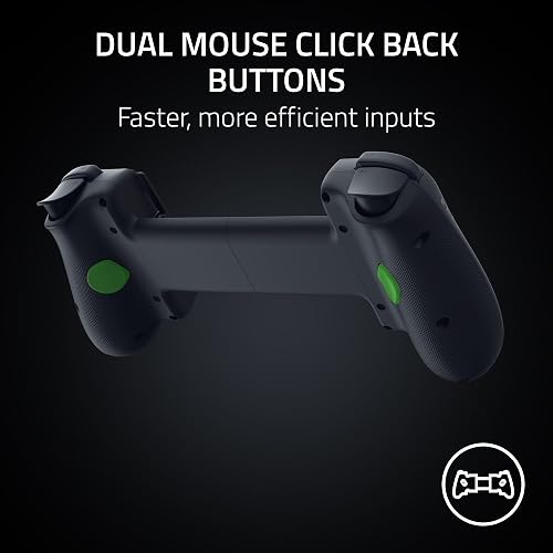 Razer Kishi V3 - Controlador de juegos para iPhone 15 y 16, Android: palillos TMR de tamaño completo - Botones traseros dobles - Se adapta a la mayoría de las fundas de teléfono - Juego con cable y