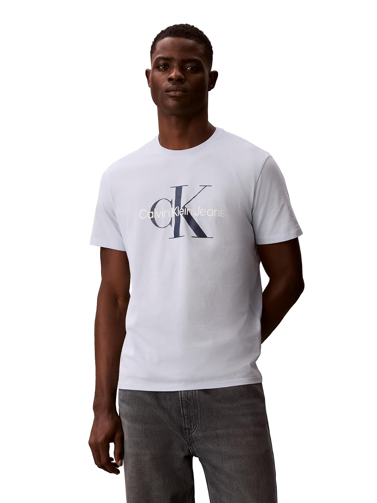 Calvin Klein Camiseta Camiseta para Hombre - Azul (Breezy Blue) - XL