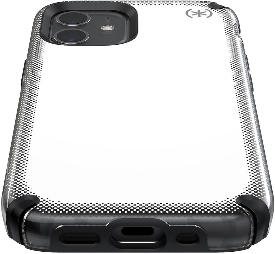 Speck Products Presidio2 Armor Cloud OPhone 12 Mini, Transparente/Negro/Blanco Caliente/Negro/Negro