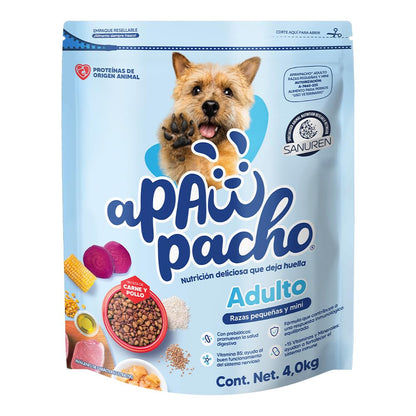Apawpacho Alimento para Perros Adultos Razas Pequeñas y Mini, 4 kg.