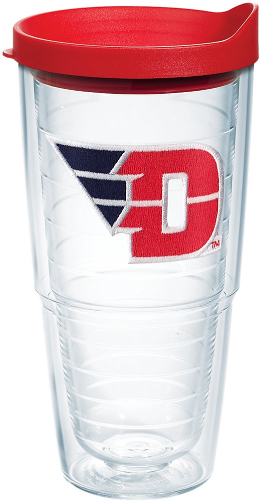 Tervis Vaso con Tapa, Diseños de Equipos Universitarios NCAA - Dayton Univ D - 24 Oz - Transparente