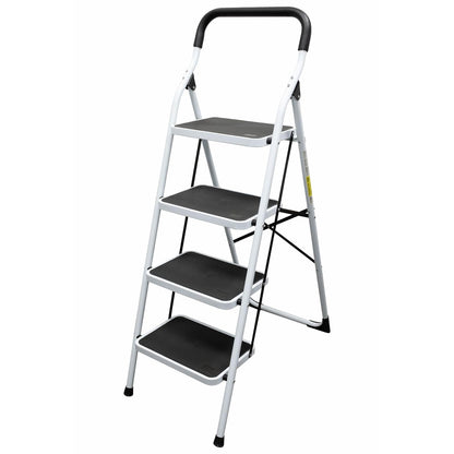 Surtek ETT4 Escalera Tubular Plegable Tipo Taburete de Acero de 4 escalones