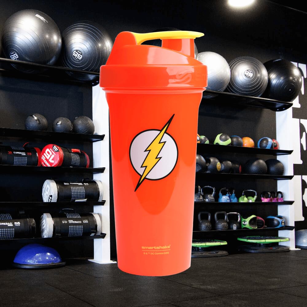 SmartShake LITE DC Comics, The Flash, 800ml, Botella Mezcladora de Proteínas, Libre de BPA
