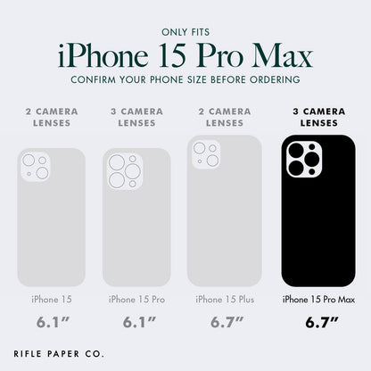 Rifle Paper Co. Funda para iPhone 15 Pro Max [compatible con MagSafe] [protección contra caídas de 12 pies] Bonita funda para iPhone de 6.7 pulgadas con patrón floral, tecnología antiarañazos,
