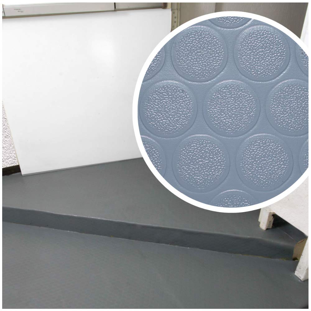 Tapete Antiderrapante Tipo Piso presentación en Rollo – para Pasillo PVC Tachón – 0.60m Ancho x 10m Largo x 2mm Espesor – Tapete de Círculos Ideal para Evitar Resbalones y Proteger el Piso.
