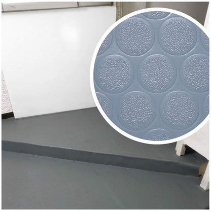 Tapete Antiderrapante Tipo Piso presentación en Rollo – para Pasillo PVC Tachón – 0.60m Ancho x 10m Largo x 2mm Espesor – Tapete de Círculos Ideal para Evitar Resbalones y Proteger el Piso.