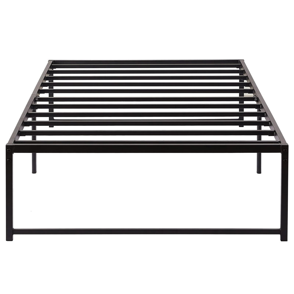 VECELO Base Cama Individual, Marco de Cama de Plataforma de Metal de 36 cm de Altura, no Necesita muelles de Caja, Soporte de Listones de Acero, Color Negro (Individual)