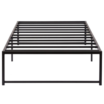 VECELO Base Cama Individual, Marco de Cama de Plataforma de Metal de 36 cm de Altura, no Necesita muelles de Caja, Soporte de Listones de Acero, Color Negro (Individual)