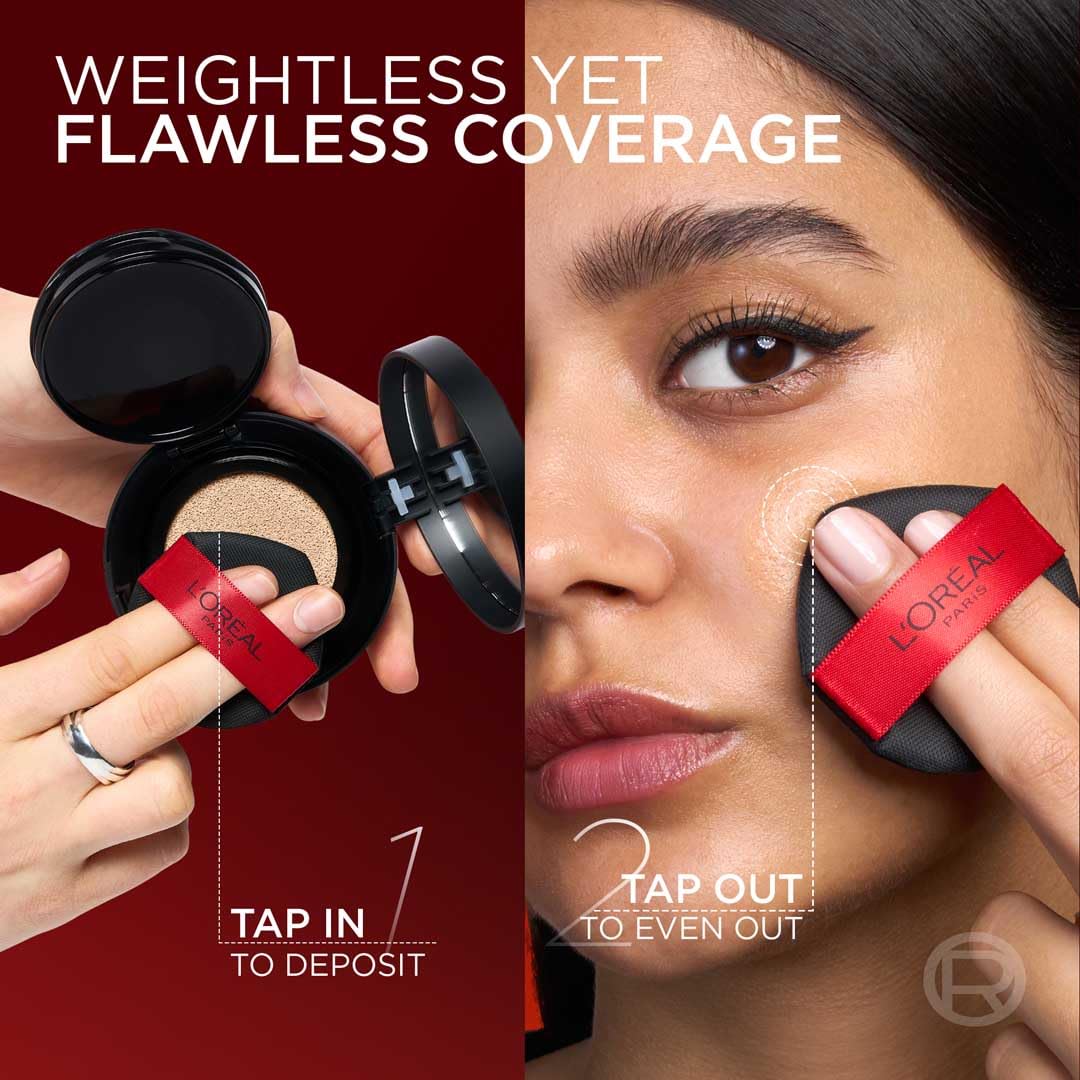 L'Oréal Paris Infallible 24H Fresh Wear Base de Maquillaje en Cushion, Alta Cobertura con Acabado Mate, 24H Larga Duración y Control de Brillo, Tono 120