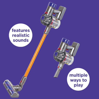 Casdon Dyson - Aspiradora inalámbrica interactiva y con Licencia Oficial de Juguete Dyson para niños a Partir de 3 años, diversión Realista de Juego de rol, Morado y Naranja