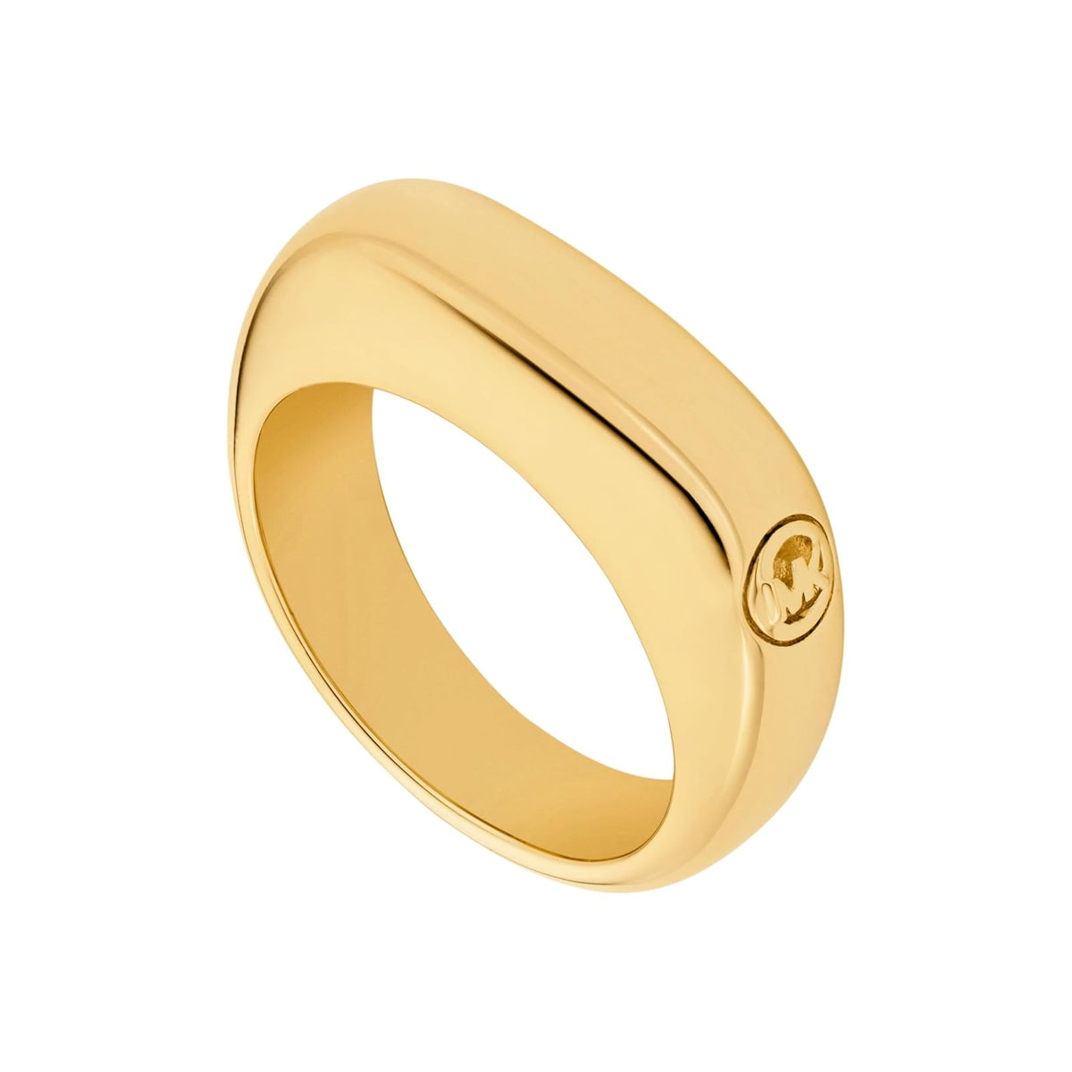 Anillo cuadrado Michael Kors de latón en color dorado para mujer, MKJ8601710 talla 7