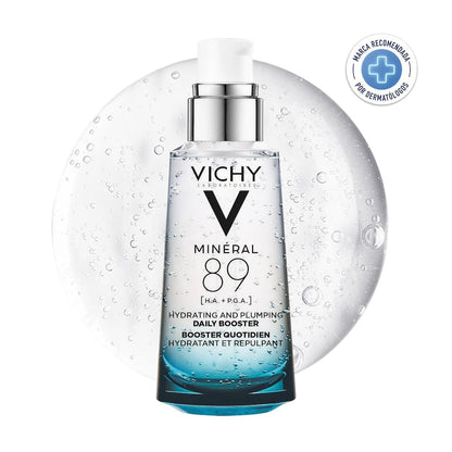 Vichy Minéral 89 Booster Sérum Hidratante Uso Diario Dermatológico 50ml | Hidrata, Rellena, Protege y Fortalece la Barrera Cutánea, con Ácido Hialurónico y Poliglutámico, Todo Tipo de Piel