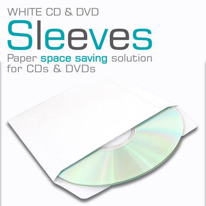 Maxell 190133 Heavy-Duty Paper with Clear Plastic Window CD & Dvd Sleeves White 100 Pack (Paper) for 12cm Formats