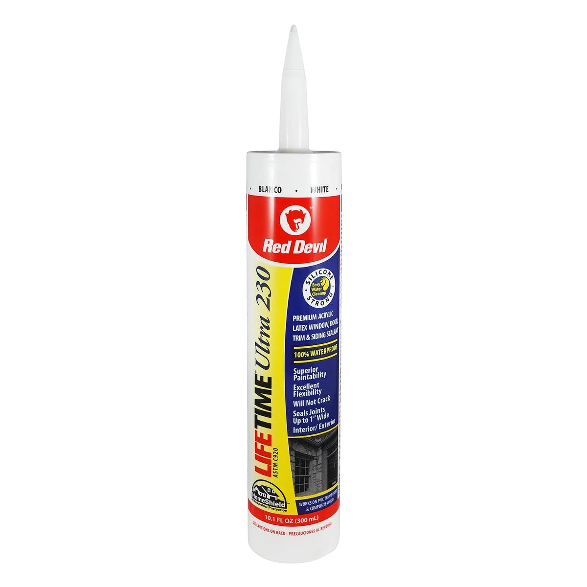 Red Devil Sellador de Látex Acrílico Elastomérico 298 ml - Blanco - 298.69 ml (10.1 oz) - Paquete de 1 unidad