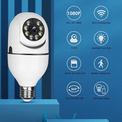 Cámara de seguridad de inclinación panorámica, cámara IP Wi-Fi inalámbrica de alta definición de alta definición (Full-HD 1080P), cámaras de CCTV de vigilancia en el hogar con alarma de detección