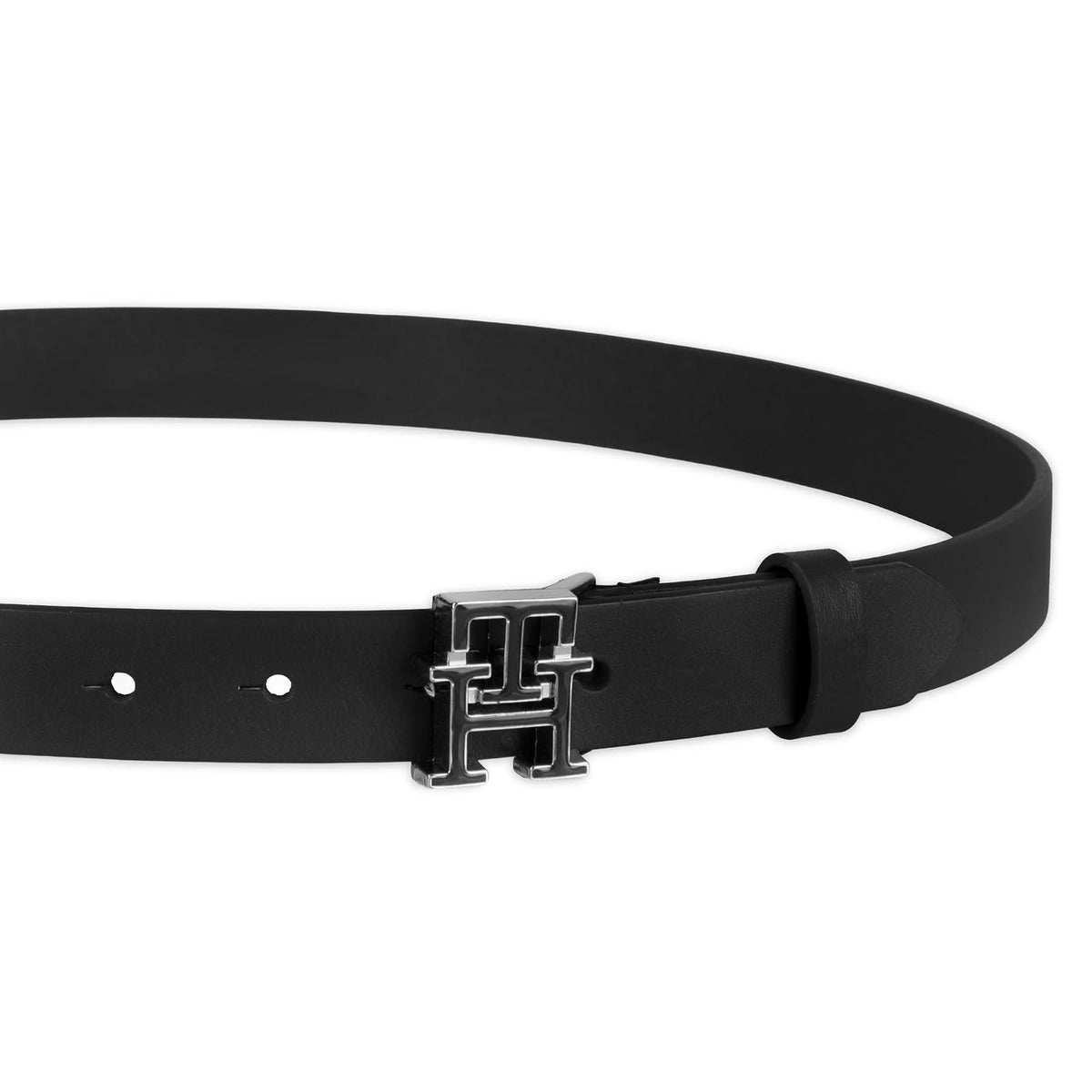 Tommy Hilfiger Slim 1" Enamel Th Plaque Buckle Belt Cinturón Mujer